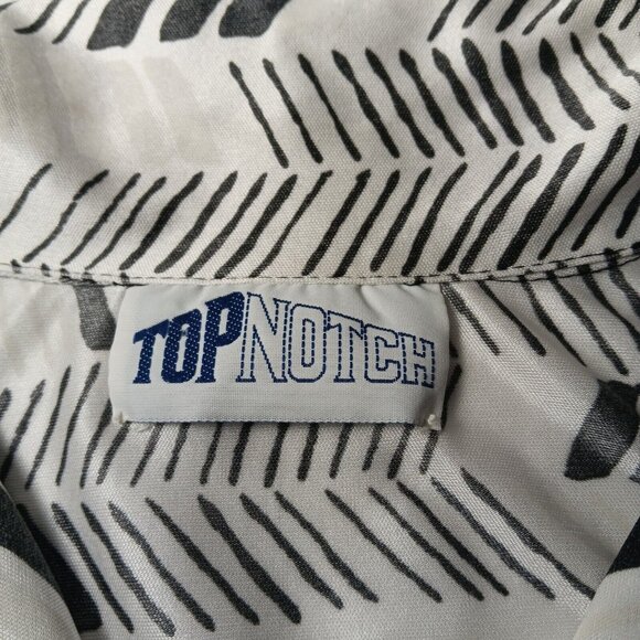Top Notch Shirt Plus Size 24W Polyester Blouse White Black Geometric Vintage USA - Picture 6 of 15